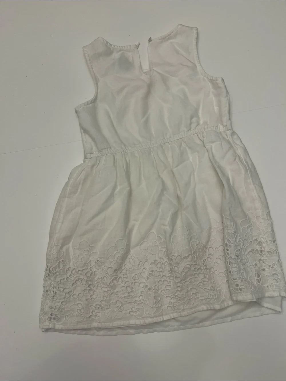Old Navy White Eyelet Cotton Sleeveless Dress for Girls
